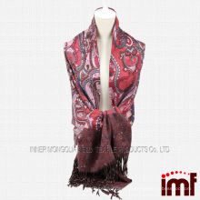 Кашемировый шарф с узором пейсли и кисточками